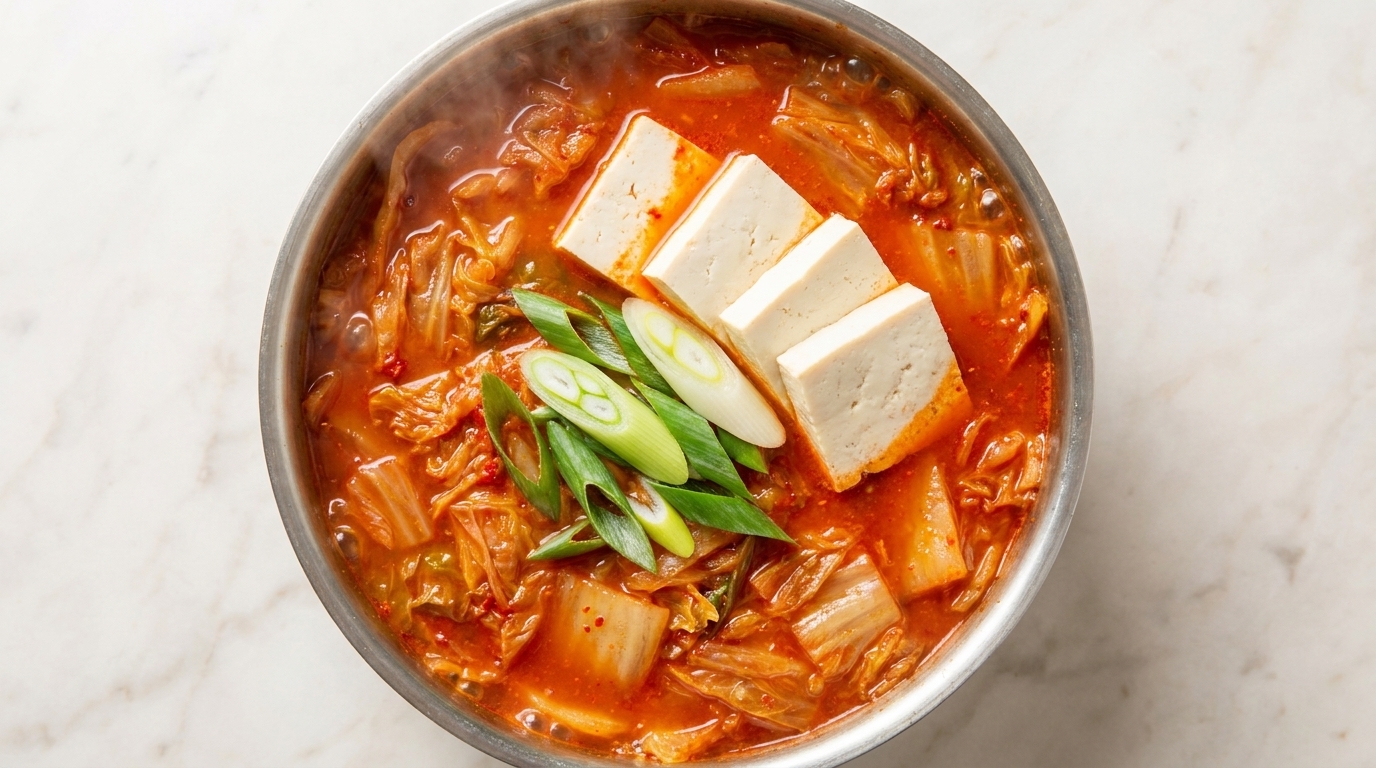Autentyczna koreańska zupa Kimchi Jjigae