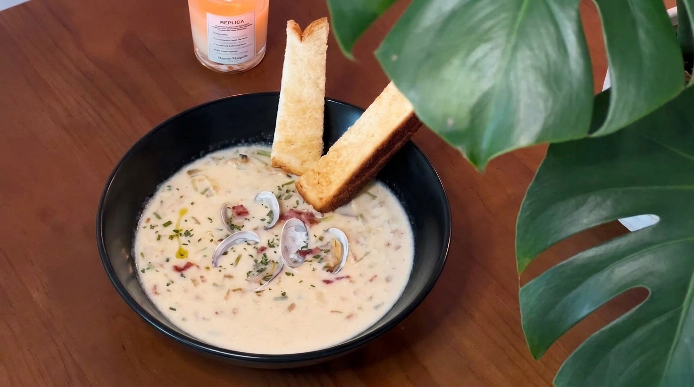 Klasyczny Kremowy Clam Chowder – Przepis na Gęstą Zupę z Małży