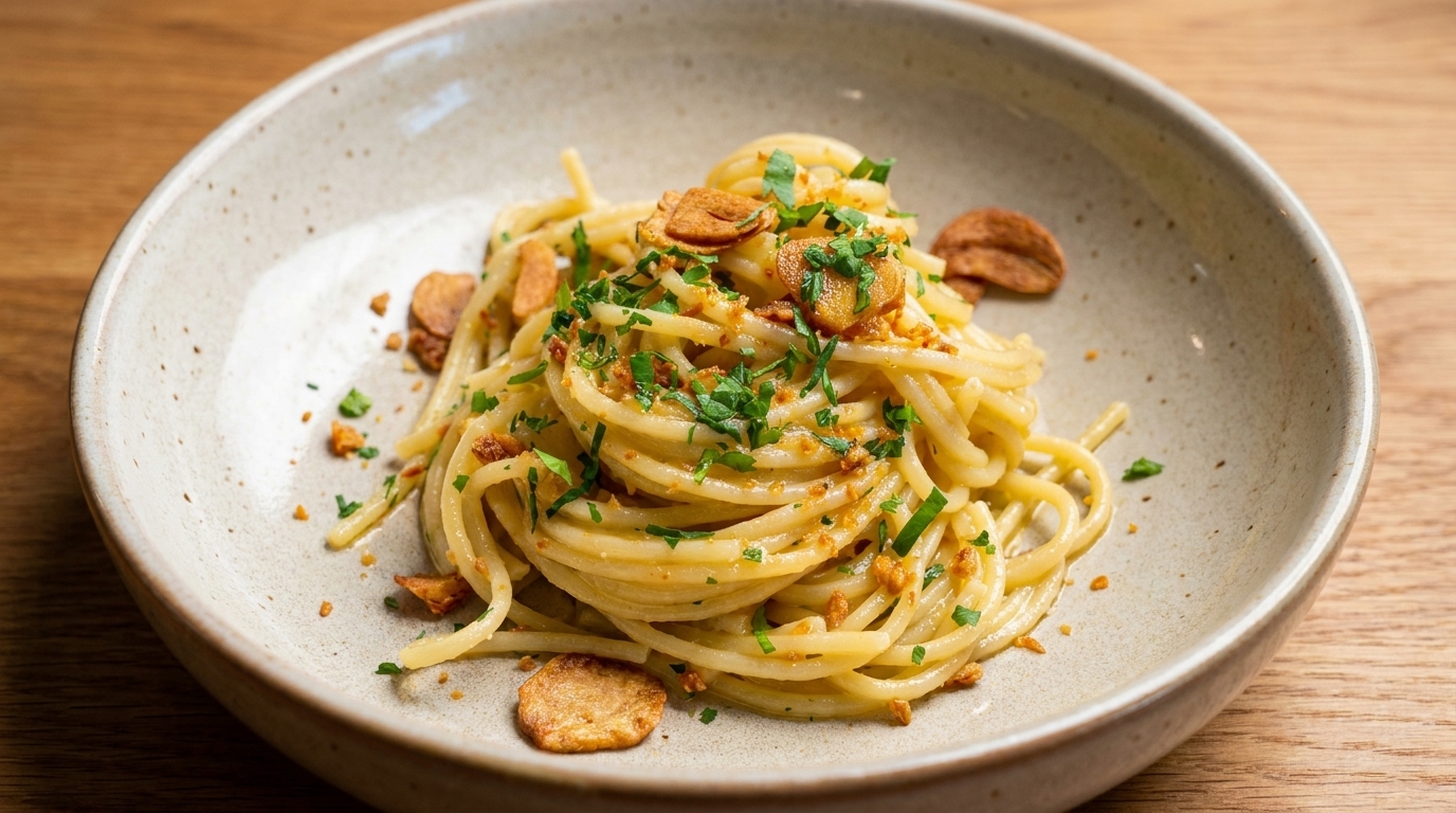 Czosnkowe spaghetti z oliwą (Aglio e Olio)