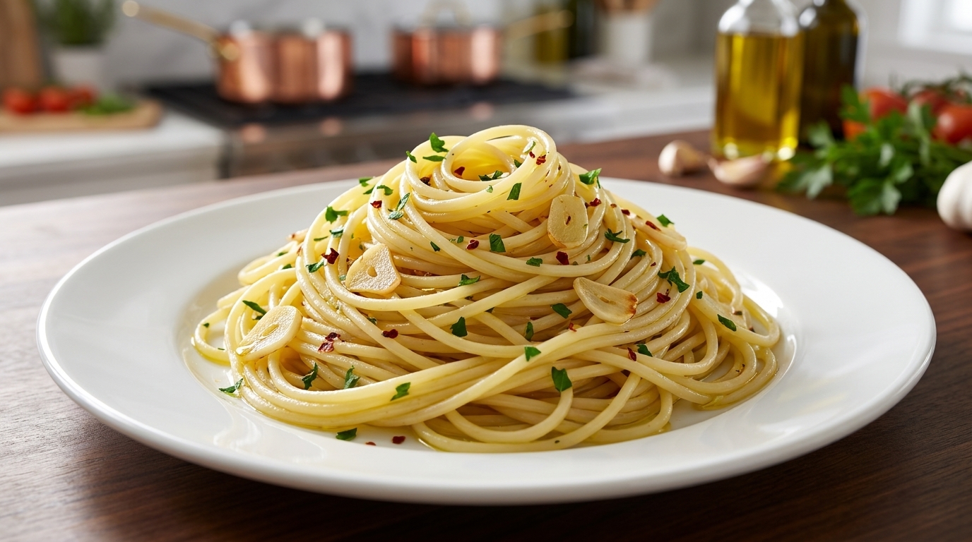 Klasyczne Spaghetti Aglio e Olio — Prosty i Aromatyczny Przepis
