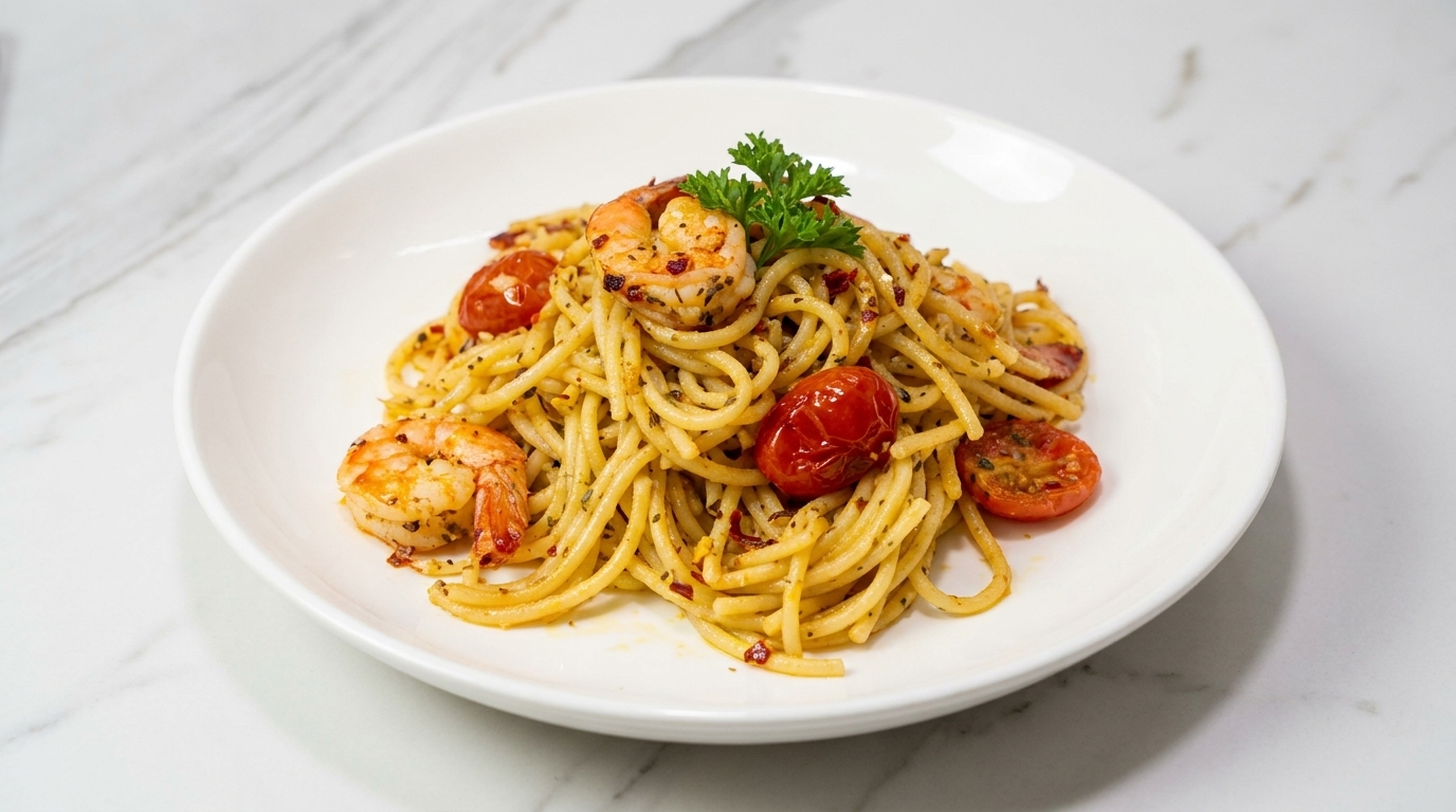 Błyskawiczne Spaghetti Aglio e Olio z Krewetkami w 15 Minut