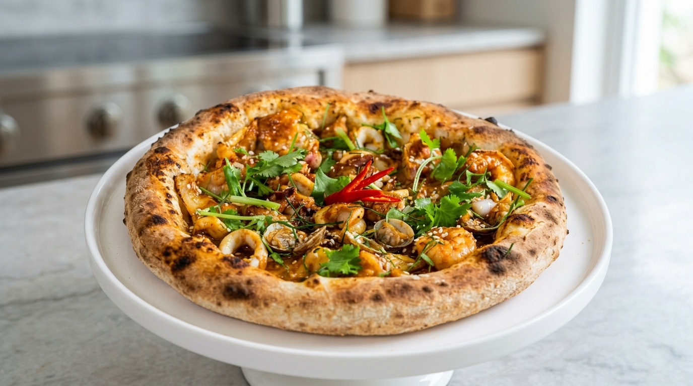 Pizza z Owocami Morza w Stylu Tom Yum