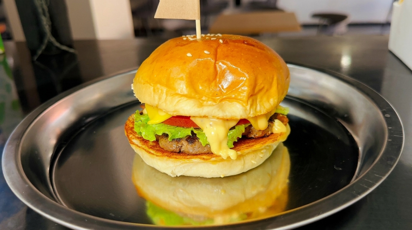 Soczysty amerykański burger wołowy
