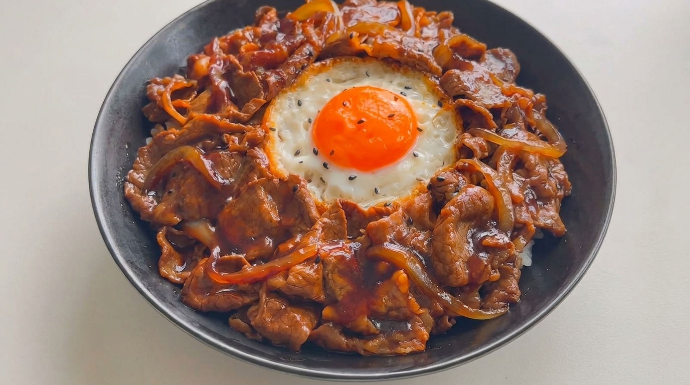 Domowe Gyudon – Japońska Miska z Wołowiną