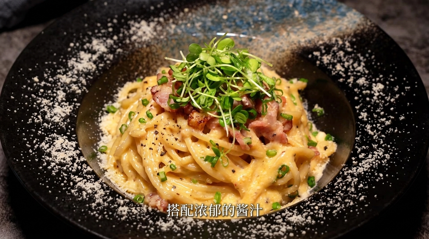 Kremowe spaghetti carbonara z chrupiącym boczkiem