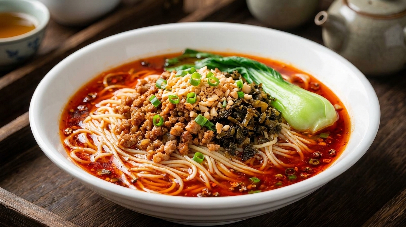 Autentyczny syczuański makaron Dandan (Dan Dan Mian)