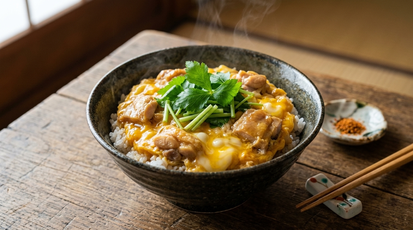 Autentyczny Oyakodon (Japońska miska z kurczakiem i jajkiem)