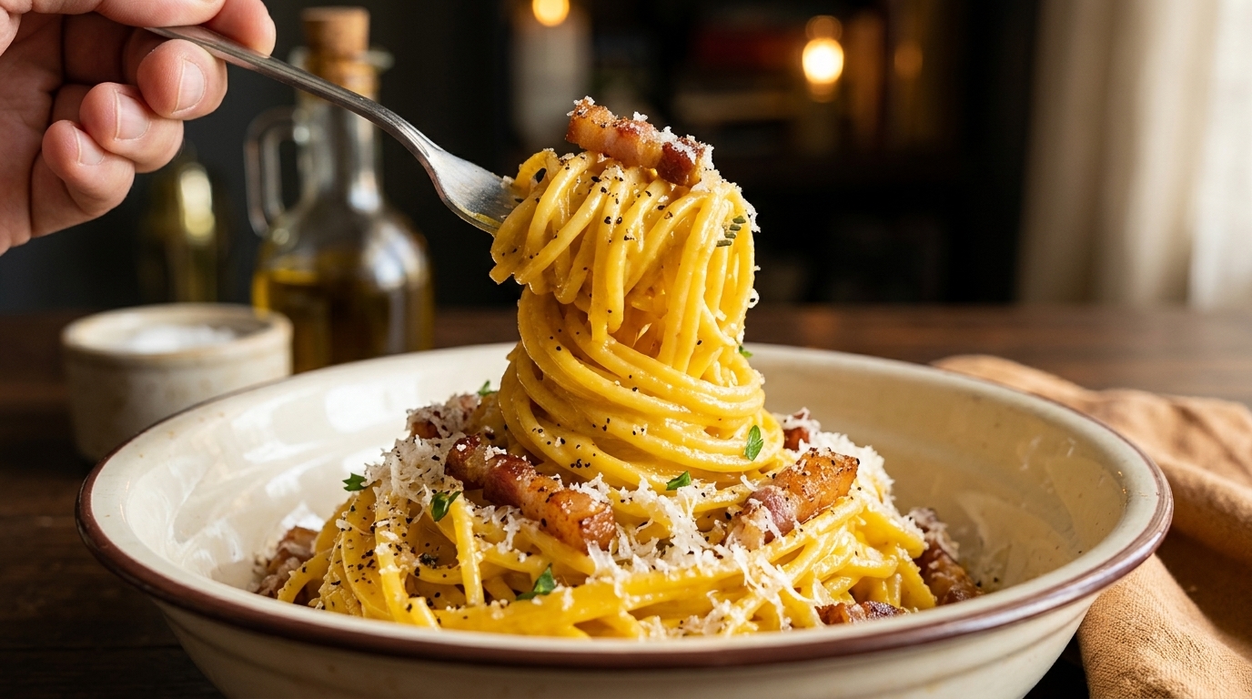 Autentyczne rzymskie spaghetti carbonara