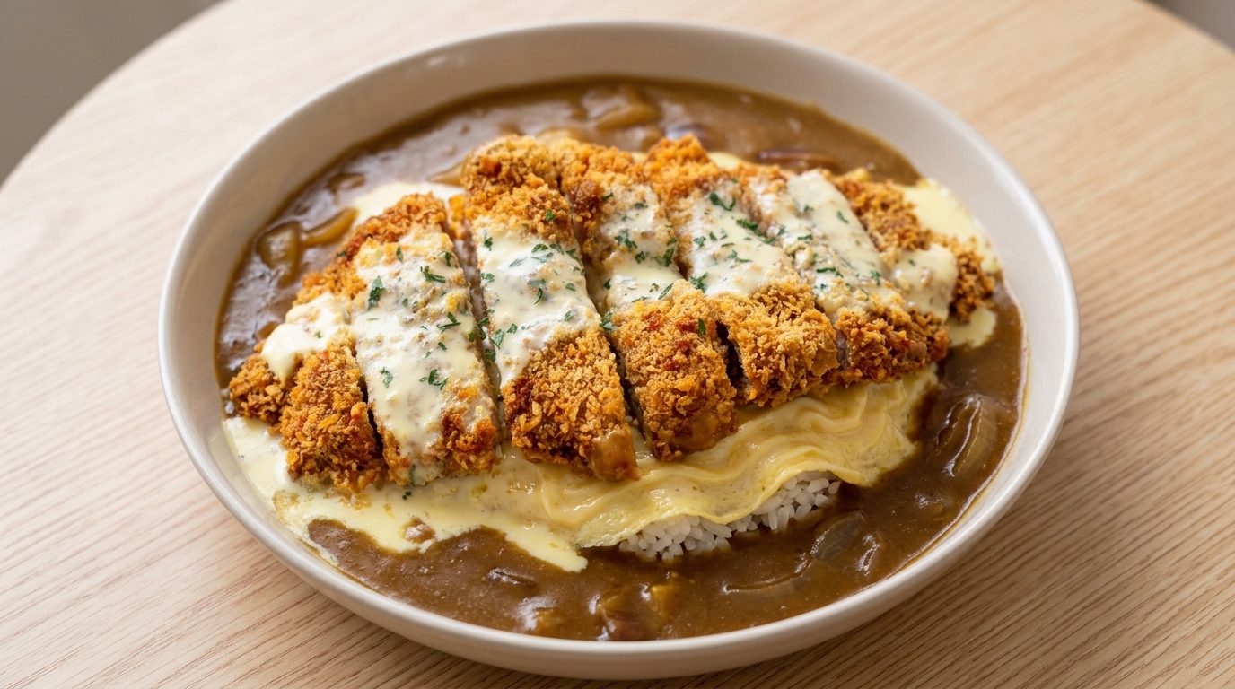 Japońskie Katsu Curry z Wieprzowiną, Omurice i Sosem Kokosowo-Serowym