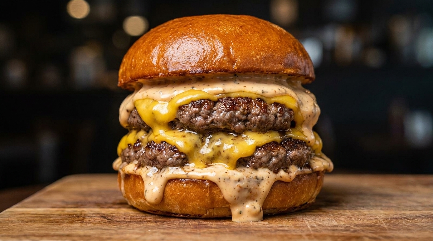 Idealny domowy Double Cheeseburger