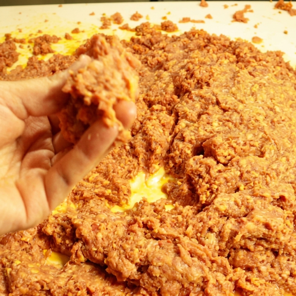 Kanapka sloppy joe z roztopionym serem i plasterkami ogórka kiszonego.