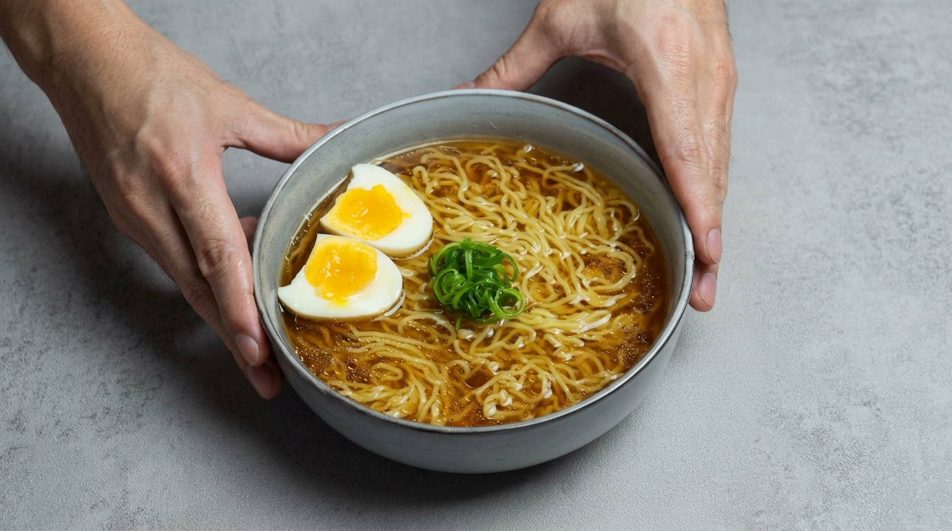 Domowy ramen shoyu z jajkiem na miękko