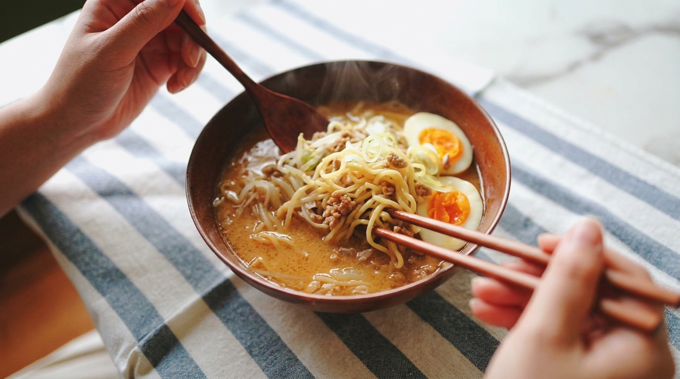 Miso Ramen w Stylu Sapporo z Hokkaido