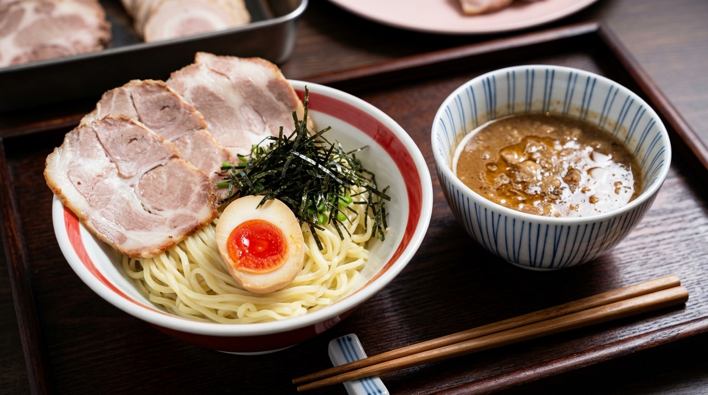Autentyczny japoński Tsukemen (Ramen Maczany)