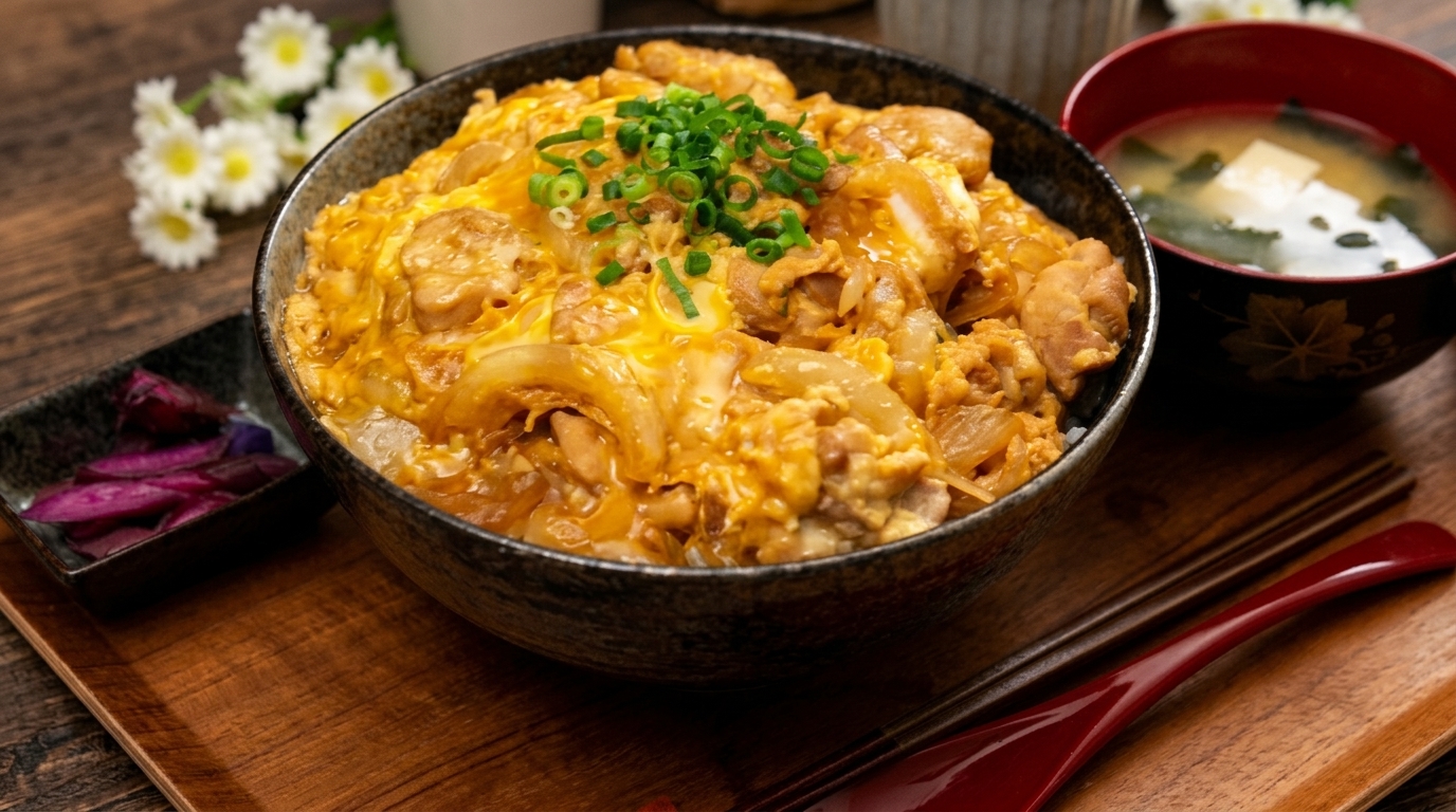 Oyakodon (Japońska miska ryżu z kurczakiem i jajkiem)