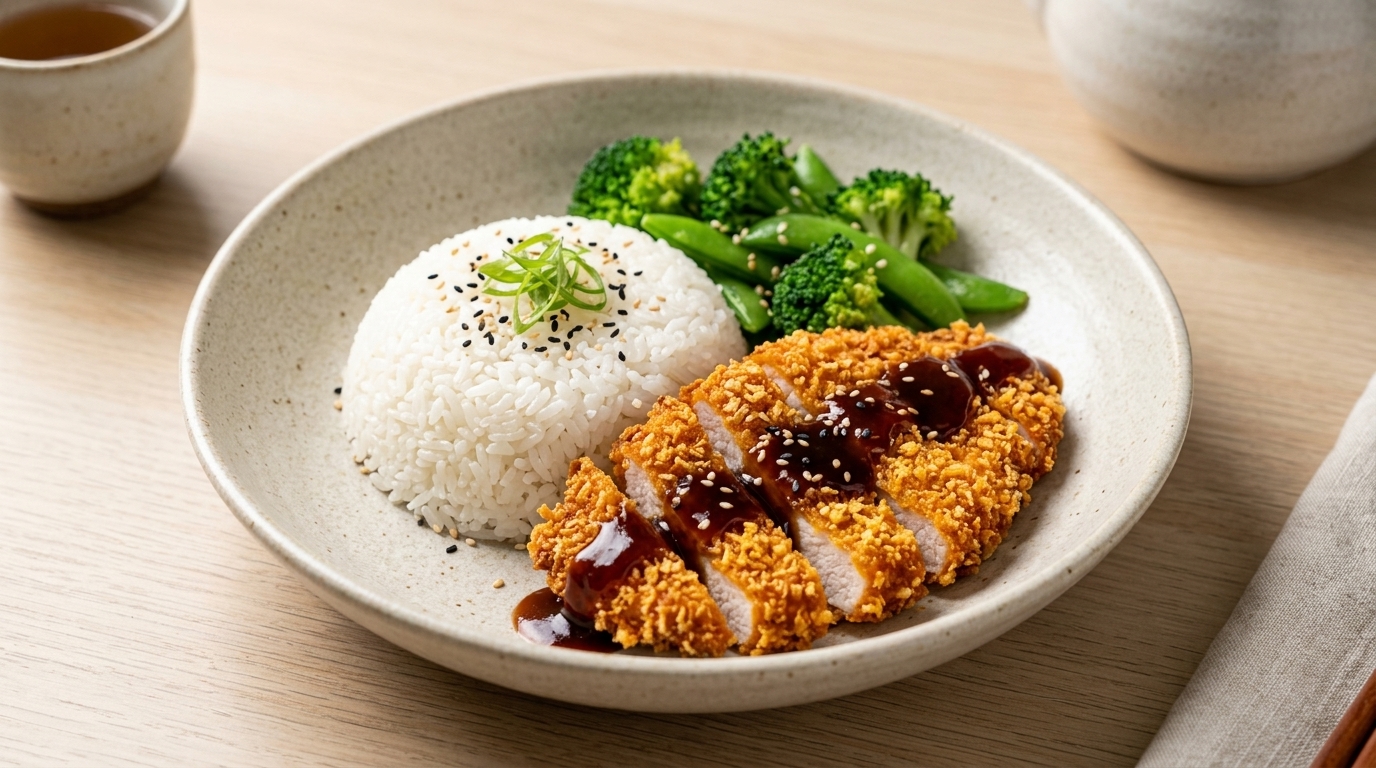 Chrupiący Tonkatsu Rice Bowl (Japoński Kotlet Schabowy)