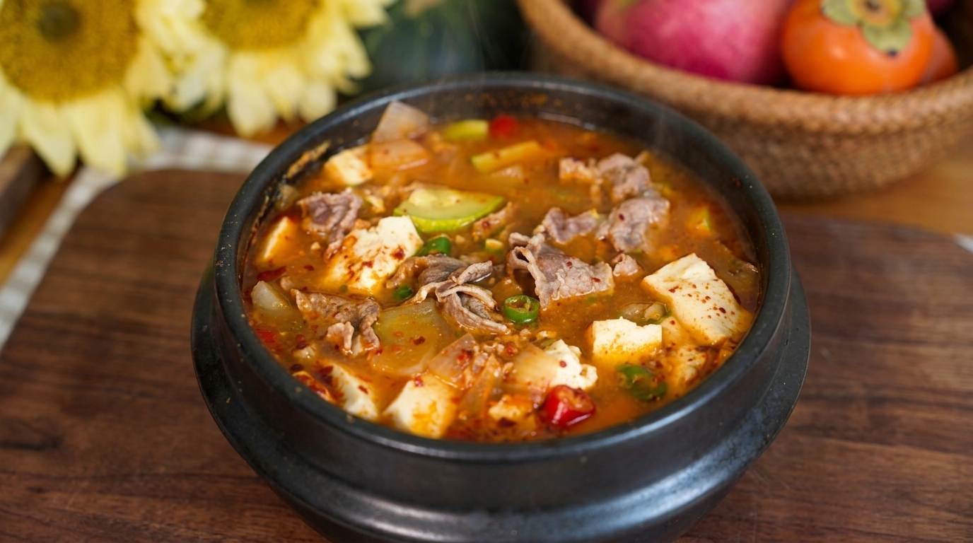 Oryginalne Gulasz z Koreańskiej Pasty Sojowej (Doenjang-jjigae)