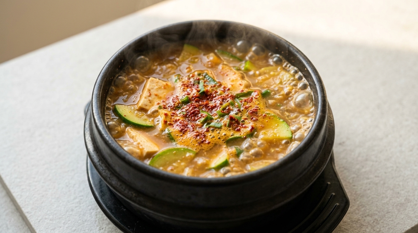 Autentyczna koreańska zupa z pastą sojową (Doenjang Jjigae)