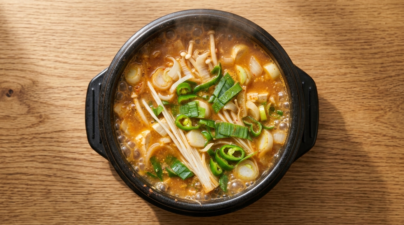 Autentyczna koreańska zupa z pastą sojową (Doenjang Jjigae)