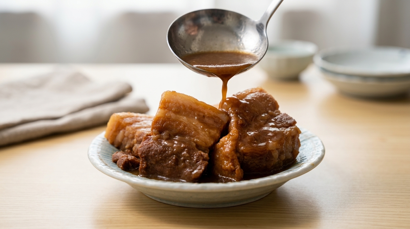 Japoński boczek duszony w paście miso (Buta no Kakuni)