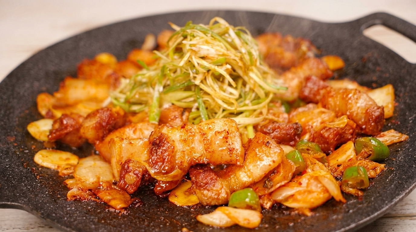 Smażony boczek z kimchi (Samgyeopsal-bokkeum)