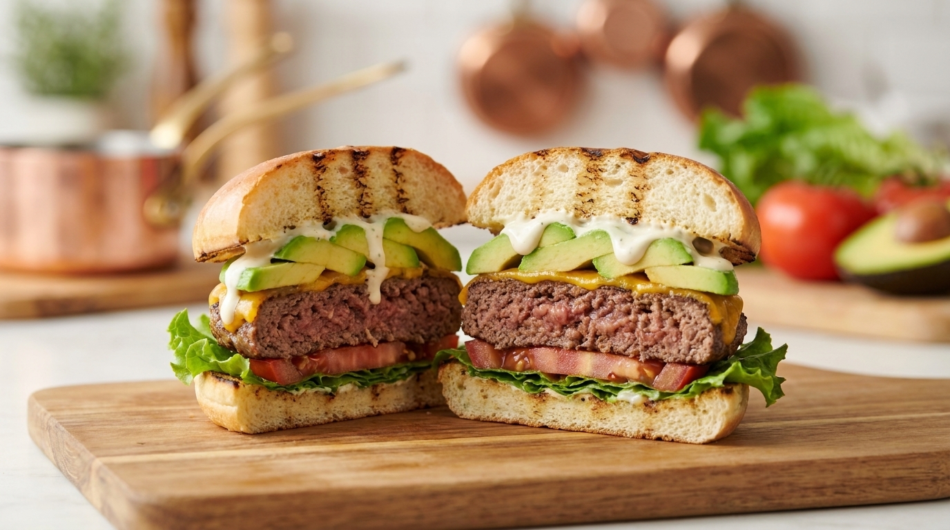 Klasyczny cheeseburger z awokado