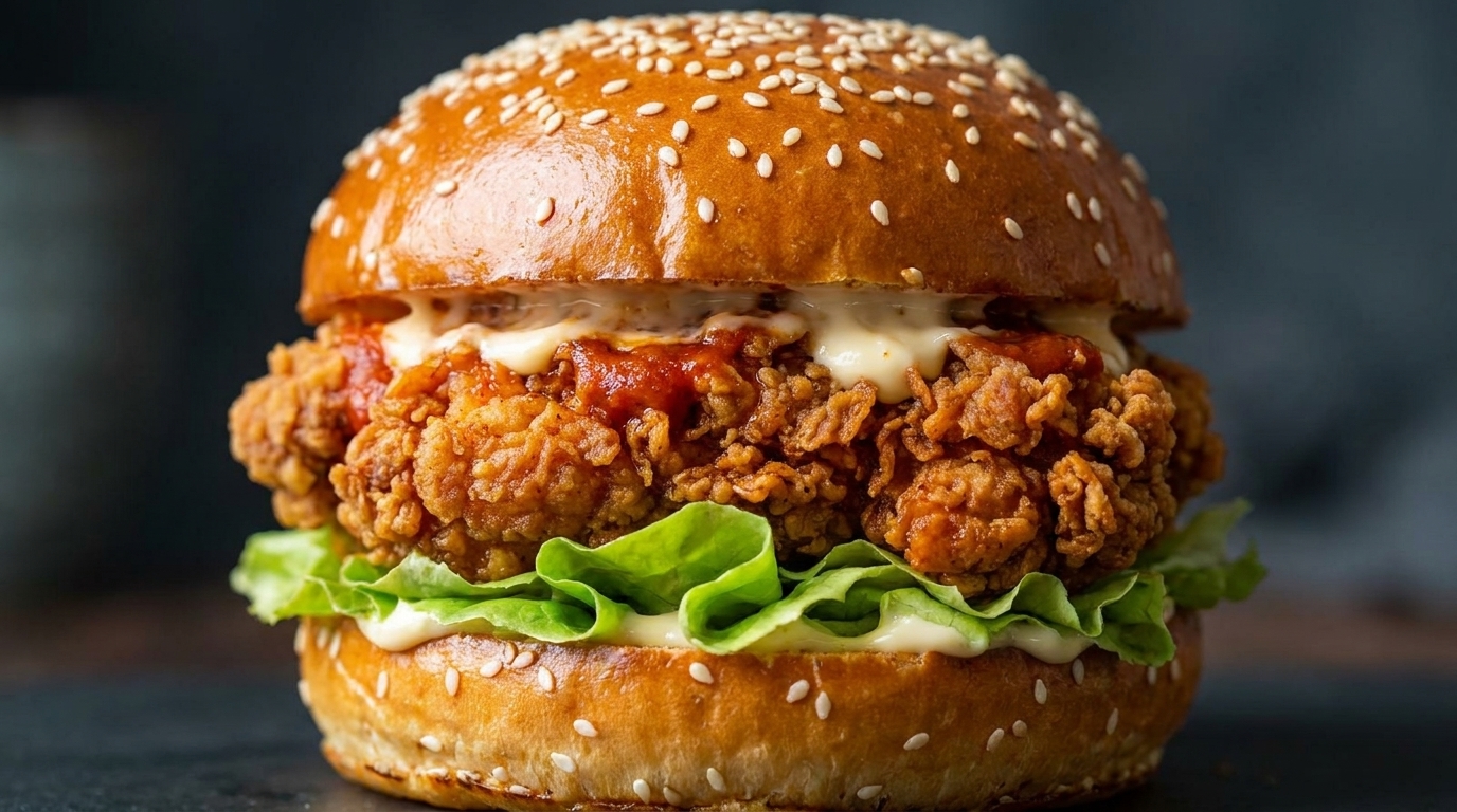 Domowe burgery z pikantnym kurczakiem i wołowiną
