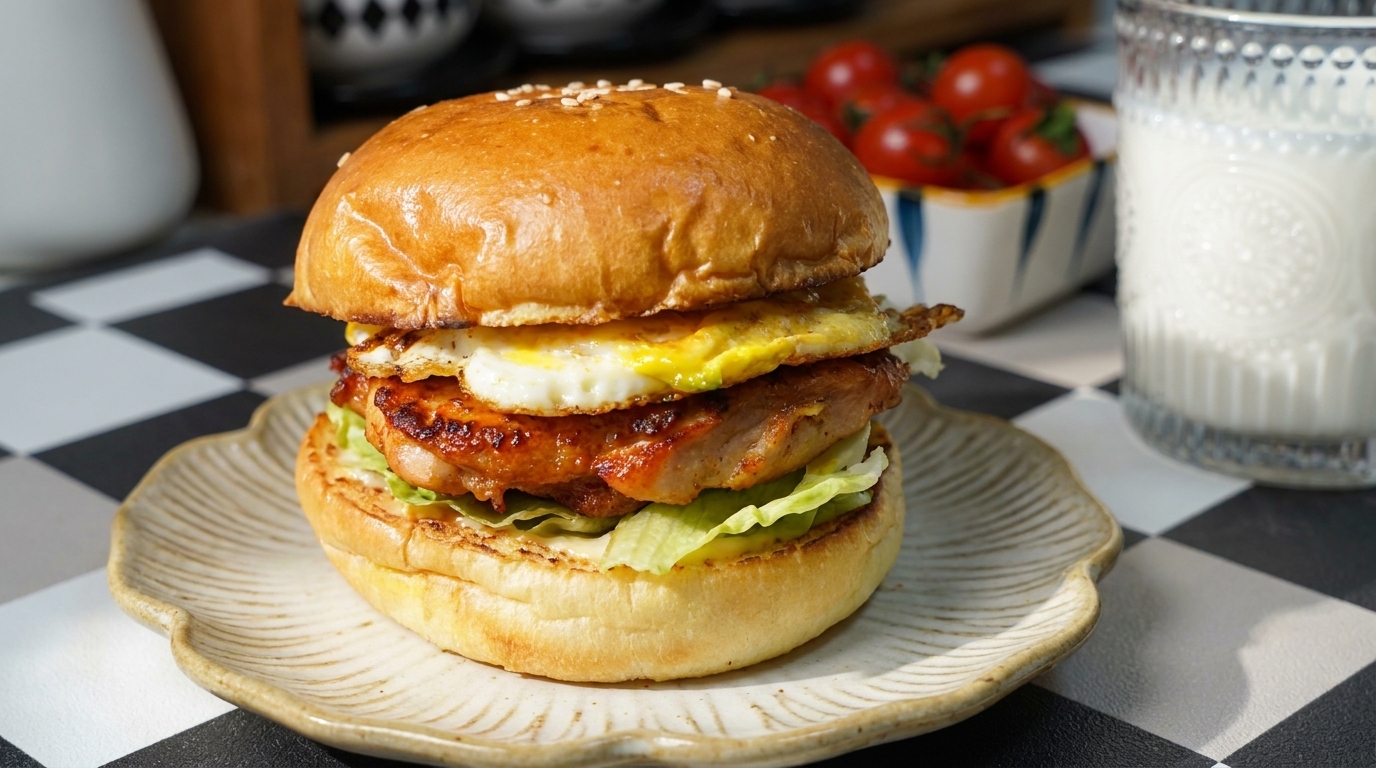 Domowy burger z kurczakiem w stylu orleańskim
