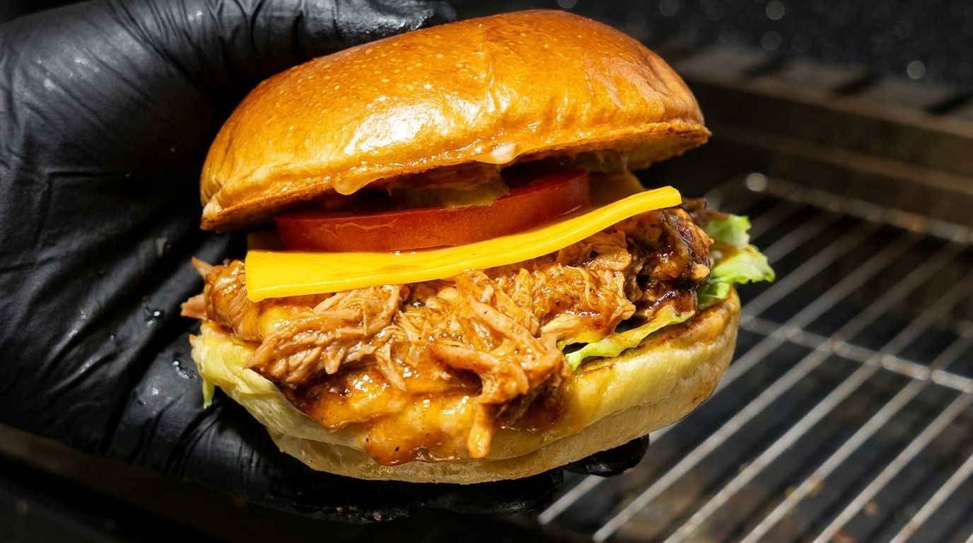 Najlepszy burger z szarpaną wieprzowiną BBQ