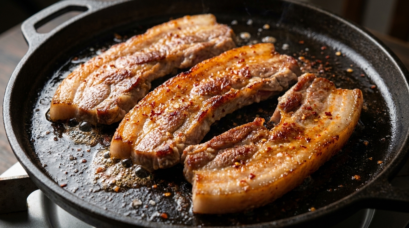 Koreański grillowany boczek (Samgyeopsal)