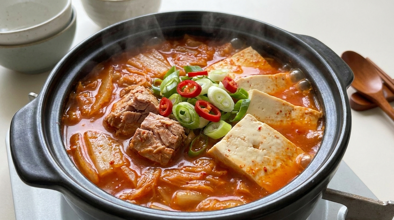 Pikantny Gulasz Kimchi z Tuńczykiem (Chamchi Kimchi Jjigae)