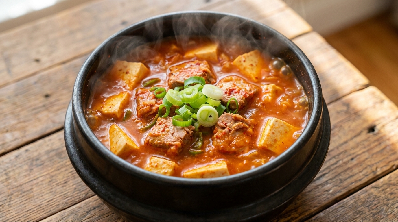 Gulasz kimchi z tuńczykiem (Chamchi Kimchi Jjigae)