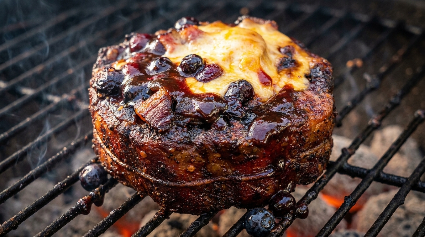Koszyczki z żeberek St. Louis z puszki piwa w jagodowej glazurze BBQ