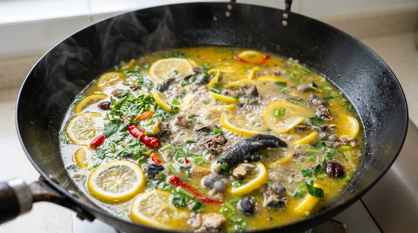 Kwaśno-pikantny kurczak jedwabisty z cytryną i chili