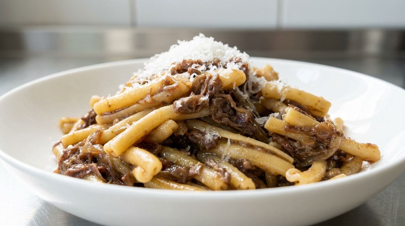 Autentyczna Pasta alla Genovese (Neapolitańskie wolno gotowane ragù cebulowe)