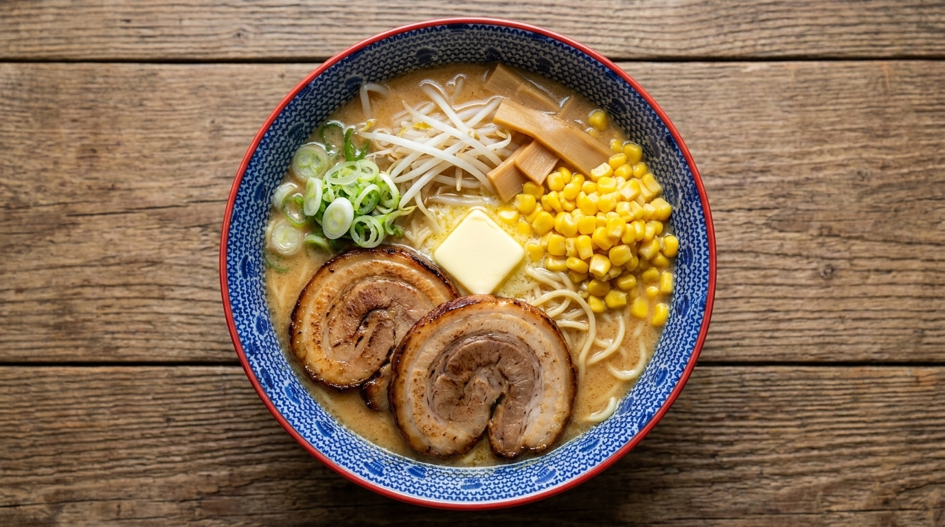 Ramen Miso z Masłem i Kukurydzą