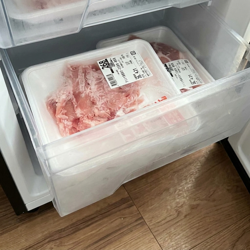 Opakowanie surowego kurczaka w mikrofalówce.