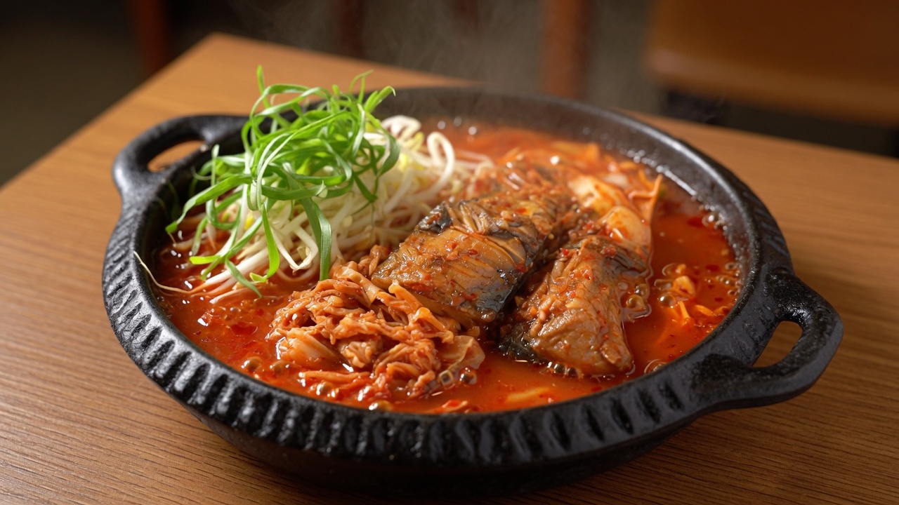 Pikantny koreański gulasz z makreli i kimchi (Godeungeo-kimchi-jjim)