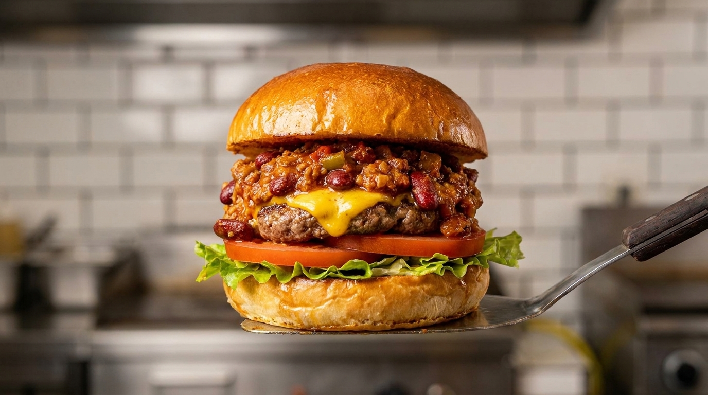Meksykański burger z chili i wołowiną