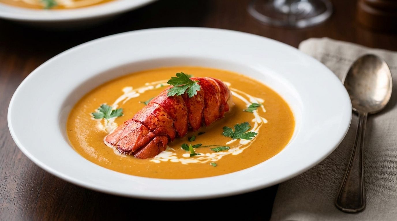 Klasyczna francuska zupa homarowa (Lobster Bisque)