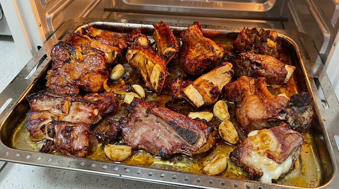 Pieczone żeberka wieprzowe w miodowej glazurze