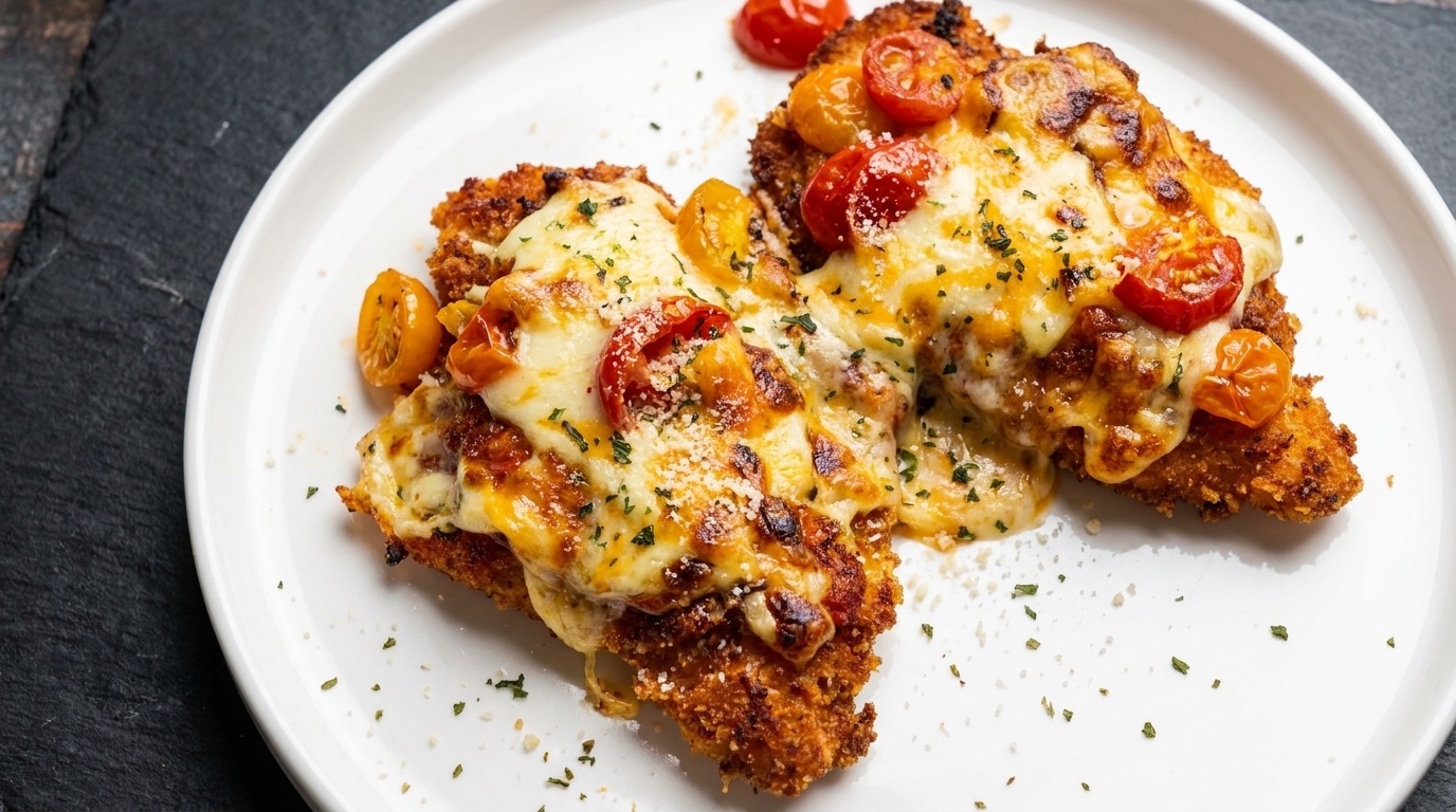 Pieczony kotlet z kurczaka z podwójnym serem