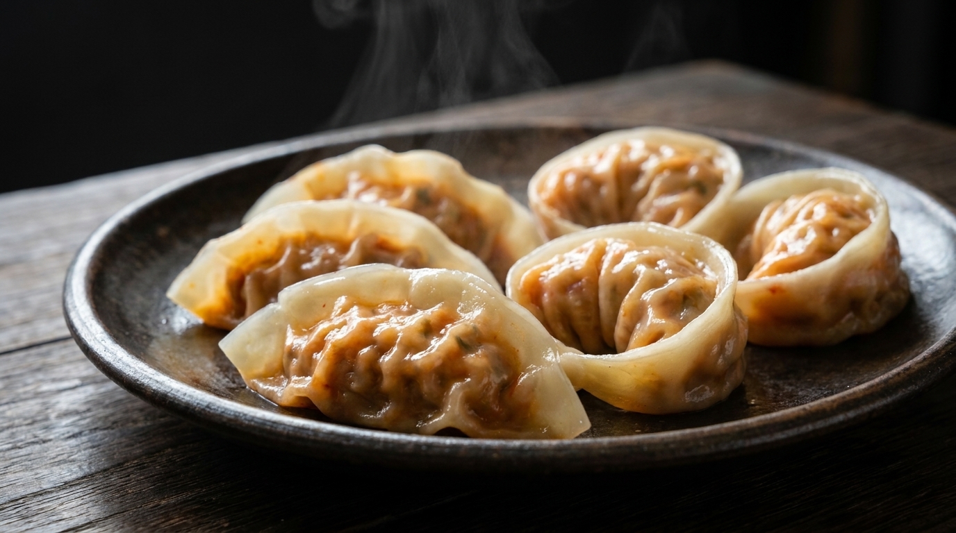Koreańskie pierogi z kimchi na parze (Kimchi Mandu)