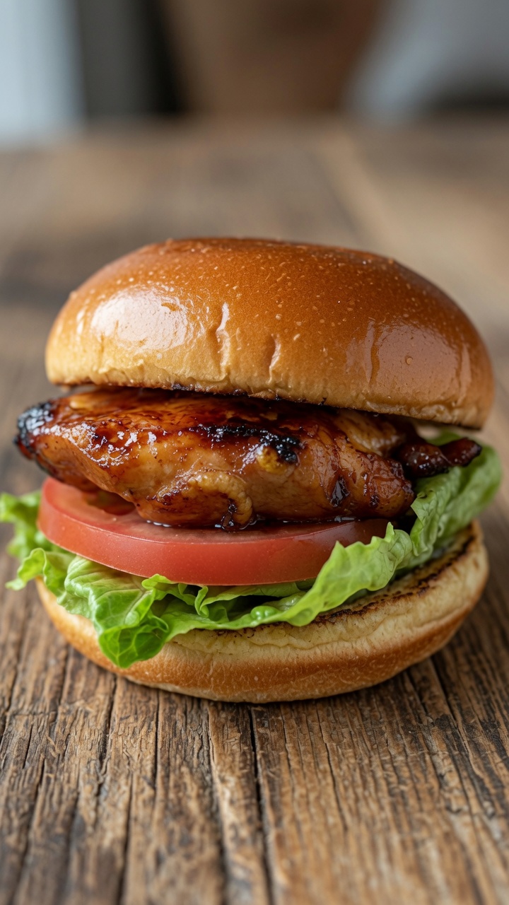 Domowy Burger z Kurczakiem Teriyaki
