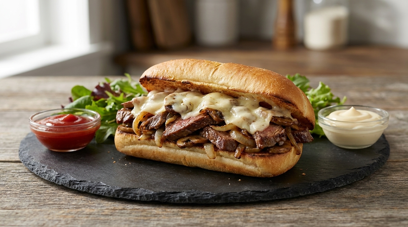 Klasyczny domowy Philly Cheesesteak