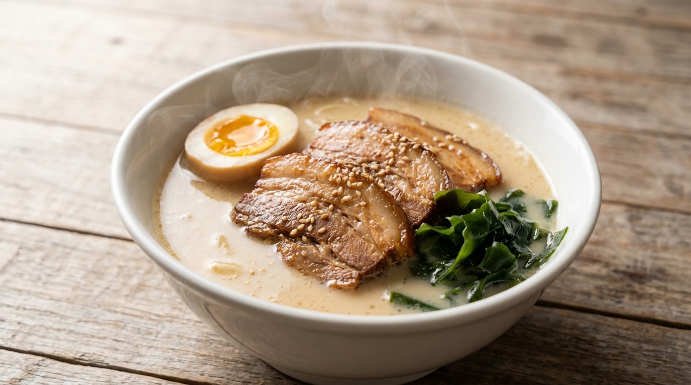 Klasyczny Ramen Tonkotsu z Wieprzowiną Chashu