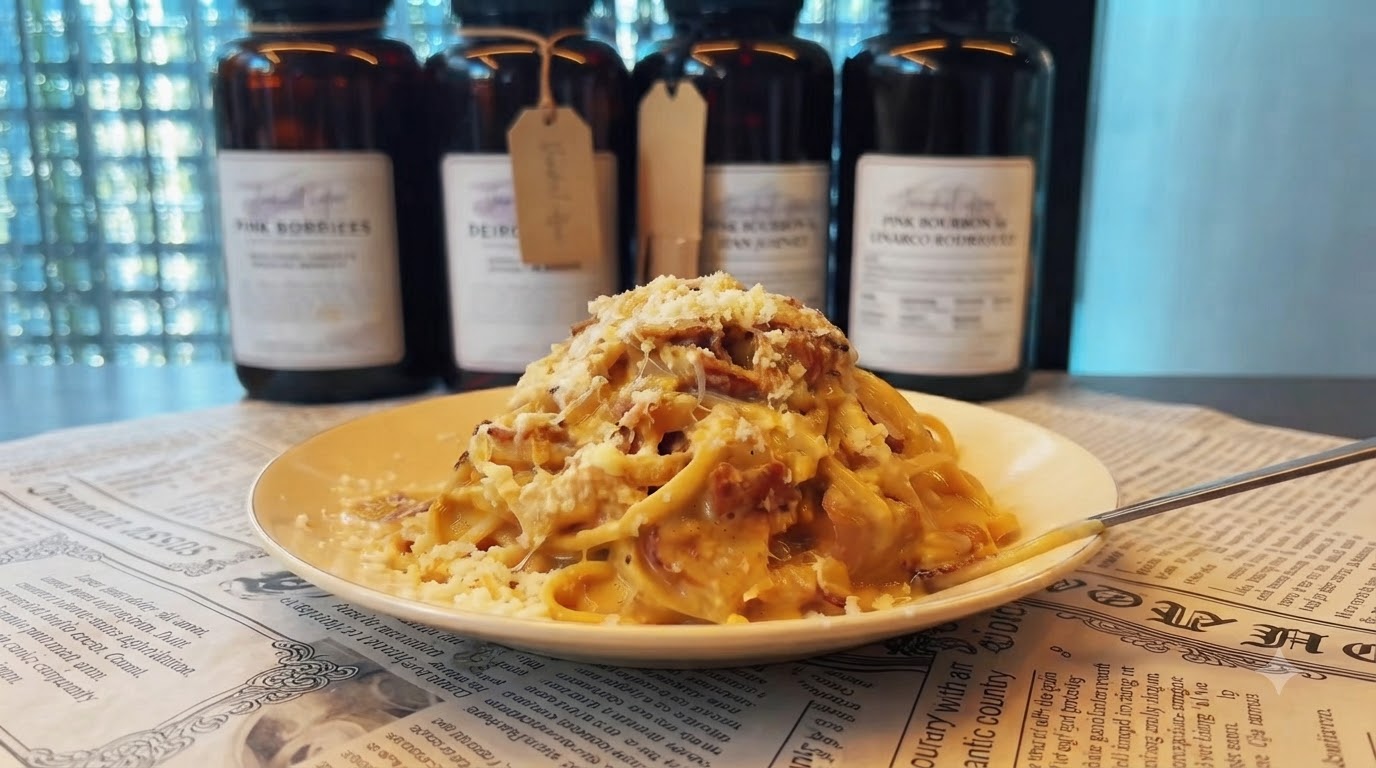 Kremowe włoskie spaghetti carbonara