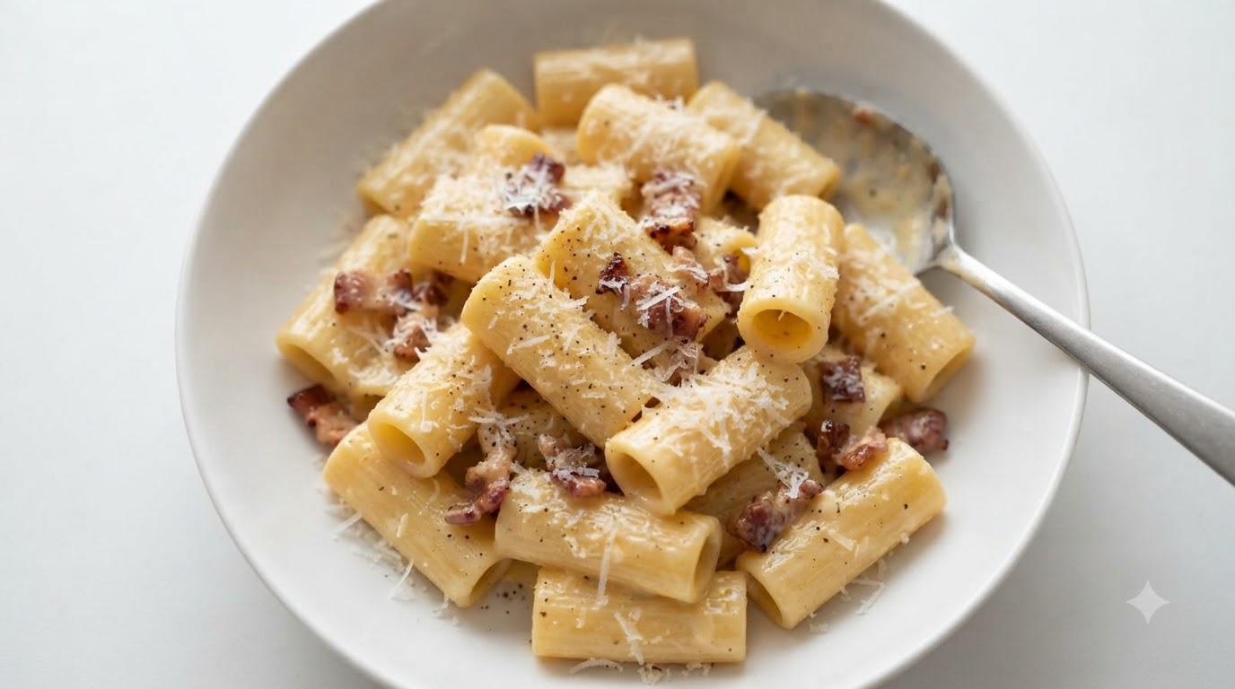 Klasyczne Spaghetti Carbonara z Chrupiącym Boczkiem