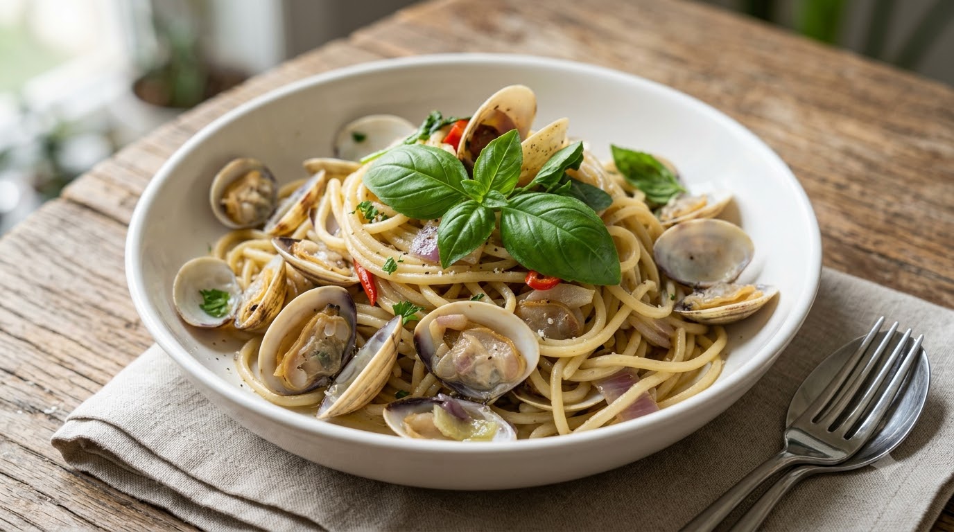 Klasyczne Spaghetti z Małżami (Spaghetti alle Vongole)