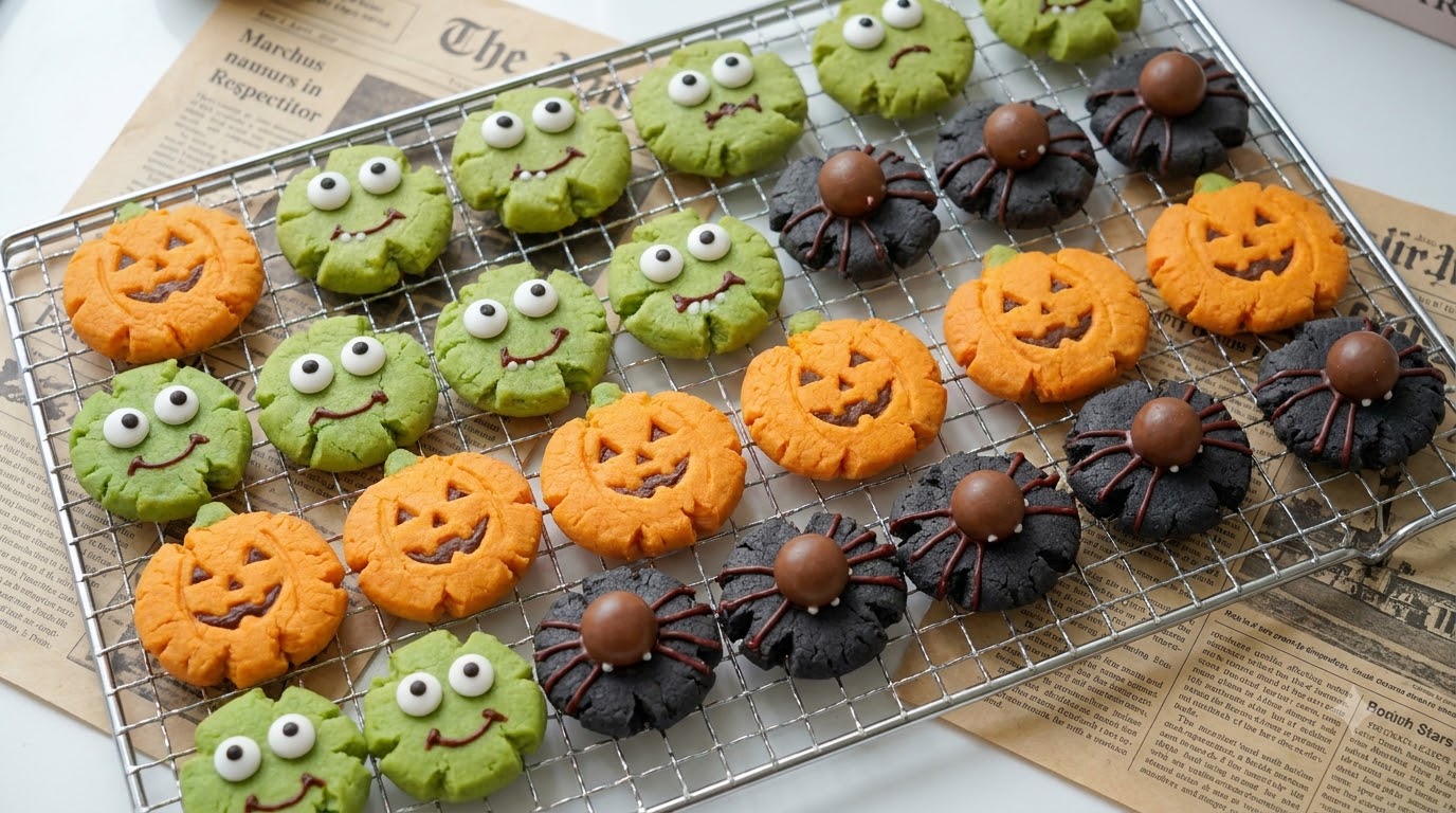 Upiorne ciasteczka margaretki na Halloween